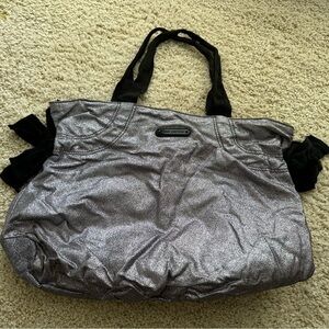 Juicy Couture Original Purse Bag Tote Silver Glitter